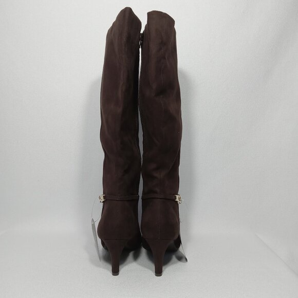 KAREN SCOTT Hanna Brown Faux Suede Knee High Wide Calf Boots Womens Size 8 - Picture 9 of 16